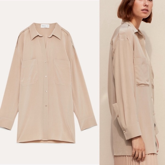 Aritzia Babaton Camel Blouse - Picture 2 of 5